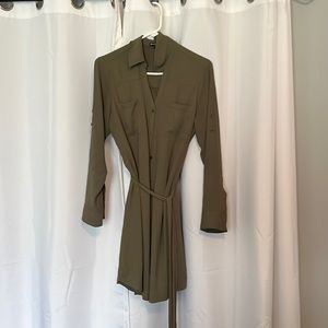 Express portofino shirt DRESS-size M-army green